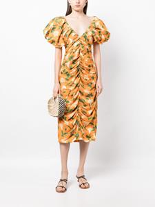 Agua By Agua Bendita Midi-jurk met bloemenprint - Oranje