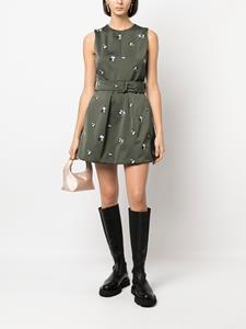 Patou Mouwloze mini-jurk - Groen