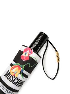 Moschino Paraplu met bloemenprint - Zwart