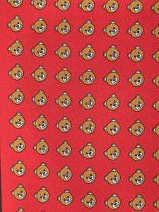 Moschino Teddy Bear monogram-pattern scarf - Rood