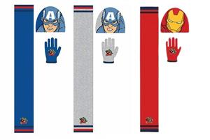 Avengers Hat - 3-delige set Muts Handschoenen Sjaal