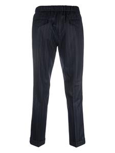 Barba pressed-crease pinstriped tapered trousers - Blauw