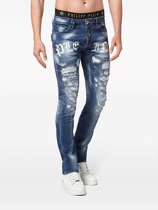 Philipp Plein Jeans met logoprint - Blauw
