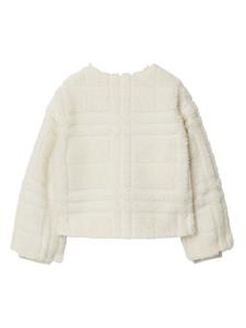 Burberry Kids fleece-texture zip-up jacket - Beige