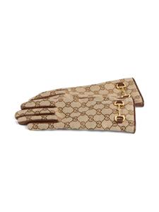 Gucci GG Horsebit-detail gloves - Bruin