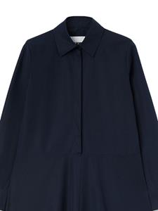 Jil Sander long-sleeved organic cotton shirtdress - Blauw