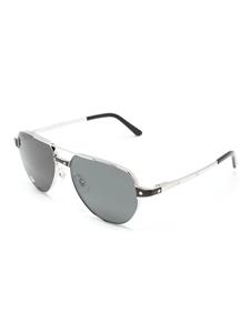 Cartier Eyewear layered pilot-frame sunglasses - Zwart