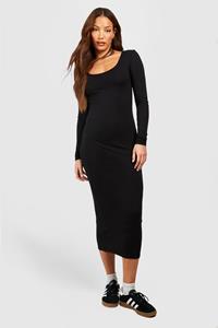 Boohoo Tall Premium Super Soft Scoop Neck Midaxi Dress, Black