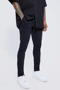 Boohoo Stretch Skinny Fit Chino'S Met Tailleband, Black