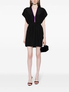 Kiki de Montparnasse V-neck silk minidress - Zwart