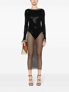 Roberto Cavalli mesh-design dress - Zwart