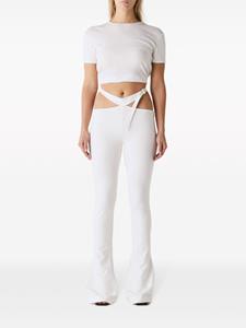 The Attico cut-out buckle-fastening flared trousers - Wit