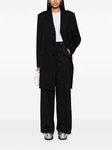 MM6 Maison Margiela pleated high-waist wide-leg trousers - Zwart