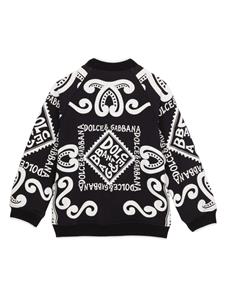 Dolce & Gabbana Kids logo-print cotton bomber jacket - Zwart