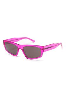Balenciaga Eyewear logo-print rectangle-frame sunglasses - Roze