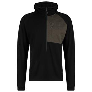 Stoic  Merino260 StadjanSt. 3/4 Zip w. Hood - Merinohoodie, zwart