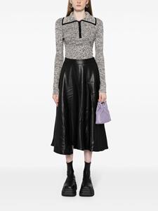 B+ab seam-detail asymmetric-hem midi skirt - Zwart
