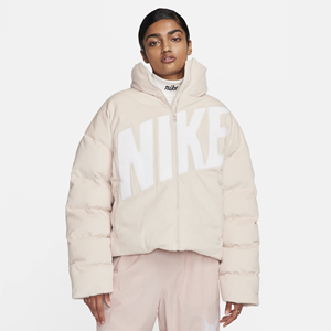 Nike Sportswear Essential Therma-FIT oversized gewatteerd corduroy jack voor dames - Bruin