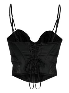 Kiki de Montparnasse La Madame silk corset top - Zwart