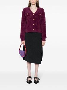 B+ab ribbed-knit wool asymmetric-hem midi skirt - Grijs