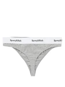 Sporty & Rich Serif logo-waistband thong - Grijs