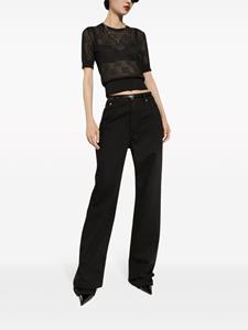Dolce & Gabbana Jeans met logopatch en wijde pijpen - Zwart