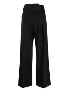 MM6 Maison Margiela pleated high-waist tailored trousers - Zwart
