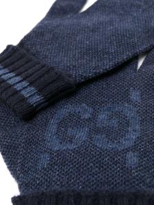Gucci GG-intarsia cashmere gloves - Blauw