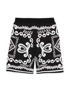 Dolce & Gabbana Kids Marina-print drawstring shorts - Zwart