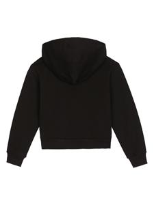 Dolce & Gabbana Kids DG-rhinestone cotton hoodie - Zwart