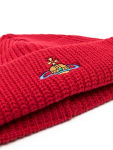 Vivienne Westwood Sporty Orb-embroidered beanie - Rood