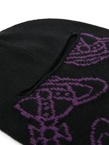 Vivienne Westwood Orb-embroidered wool balaclava - Zwart
