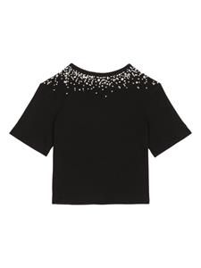 Dolce & Gabbana Kids DG-rhinestone cotton T-shirt - Zwart