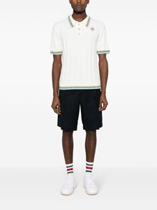 Casablanca ribbed-knit polo shirt - Wit