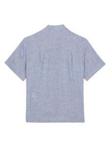 Dolce & Gabbana Kids logo-patch linen shirt - Blauw