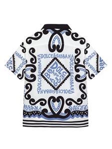 Dolce & Gabbana Kids Marina-print short-sleeve shirt - Wit