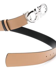 Ferragamo Gancini-buckle reversible leather belt - Beige