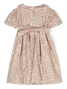 Siola floral-jacquard belted cotton dress - Roze