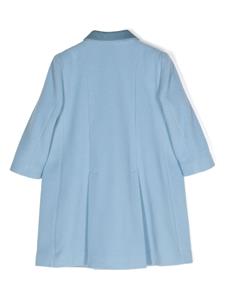 Siola velvet-trim wool coat - Blauw