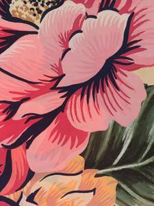 FARM Rio floral-motif satin scarf - Roze