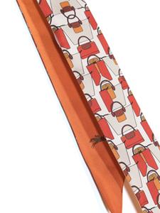 Longchamp Zijden bandeau met print - Oranje
