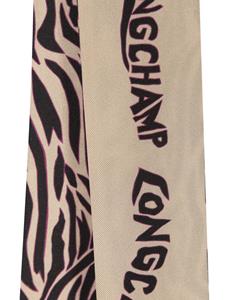 Longchamp tiger-striped silk bandeau - Beige
