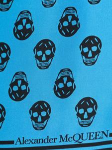 Alexander McQueen Biker Skull silk scarf - Blauw
