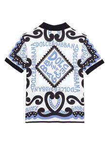 Dolce & Gabbana Kids Marina-print polo shirt - Wit