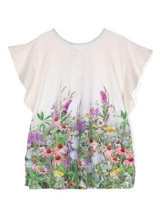 Molo Katoenen jurk met bloemenprint - Beige