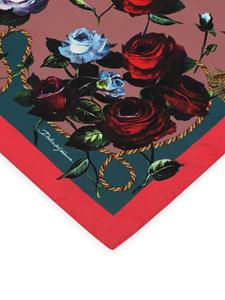 Dolce & Gabbana Sjaal met bloemenprint - Rood