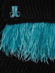 La DoubleJ High Kick feather-detail scarf - Grijs
