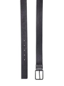 Armani Exchange logo-embossed leather belt - Zwart