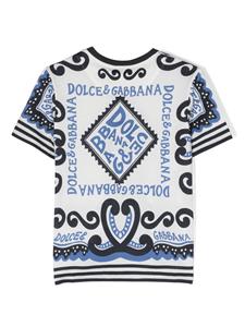 Dolce & Gabbana Kids Marina-print cotton T-shirt - Wit