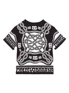Dolce & Gabbana Kids Marina-print cotton T-shirt - Zwart